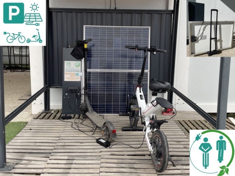Station solaire recharge vélo trottinette